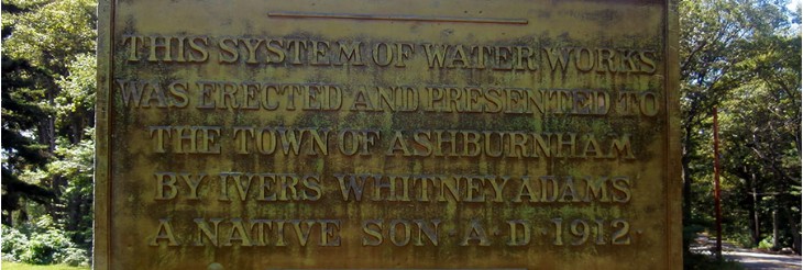 The Dedication Plaque for Ashburnham's Public Drinking Water System